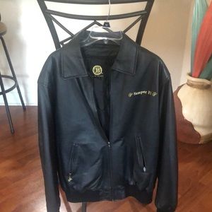 Marine Motif leather jacket